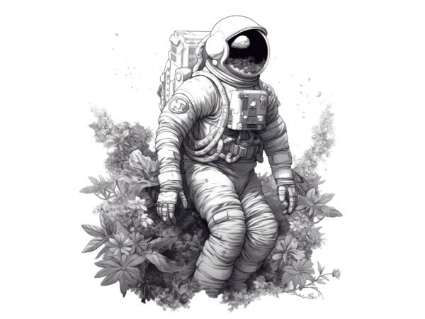 Graphic illustration, astronaut, space t shirt design