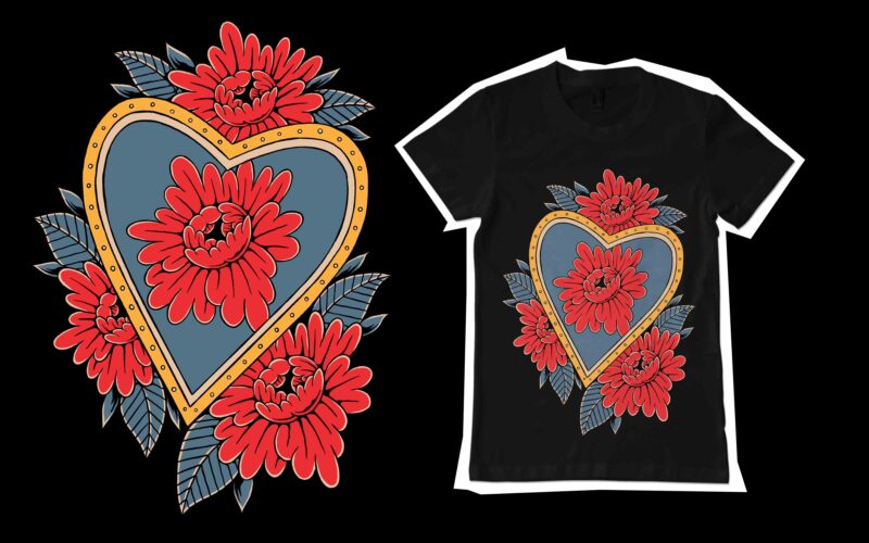 Love symbol illustration for tshirt design