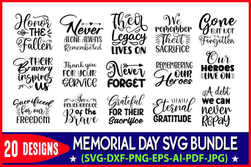 Memorial Day SVG t-shirt design Bundle, Memorial Day SVG bundle