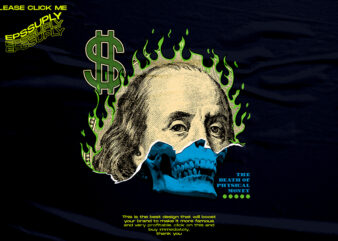 MONEY DOLLAR URBAN STREETWEAR T-SHIRT DESIGN PNG READY TO PRINT AND SILKSCREEN PRINTING