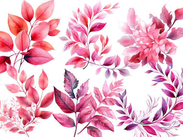 Pink foliage clipart t shirt illustration