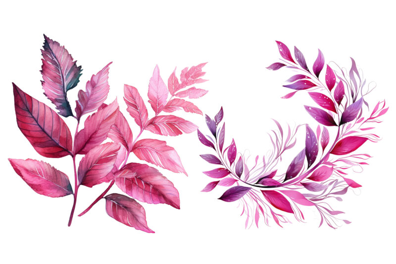 pink foliage clipart