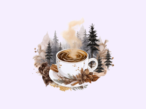 Christmas coffee sublimation t shirt vector file