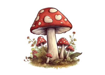 Cottagecore Mushroom, Vintage Mushroom Clipart, Mushroom Tshirt Design, Mushrooms Clipart, Mushroom Illustration, Mushroom Sublimation, Retro Mushroom Clipart, Printable Mushroom, Mushroom Print On Demand, Mushroom Collection Set, Pink Mushroom Clipart, Bundle