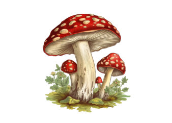 Cottagecore Retro Mushroom Clipart