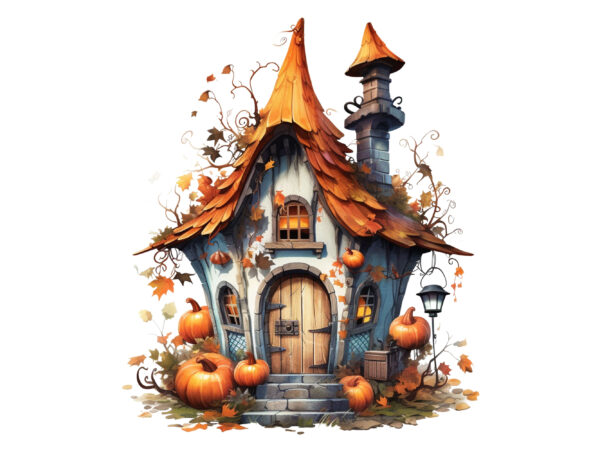 Fairy wooden house watercolor clipart t shirt graphic design Fairy wooden house watercolor clipart t shirt graphic design