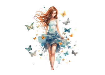 Girl And Butterflies Watercolor Clipart, Girl And Butterflies, Girl And Butterflies Watercolor, Watercolor Clipart, Sublimation Design, Digital Download, Art Illustration, Instant Download, Digital Sublimation, Printable, Print On Demand, Bundle, Clipart,