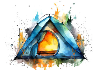 Camping Watercolor Clipart