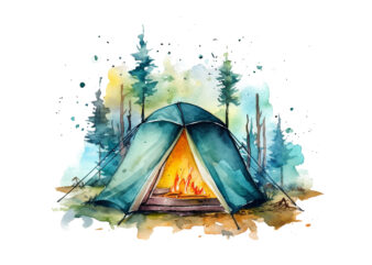 Camping Watercolor Clipart