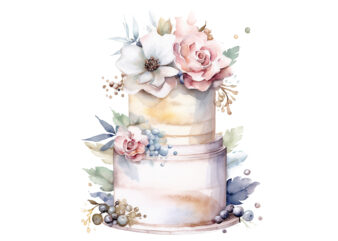 Wedding Cake Watercolor Sublimation t shirt design for sale