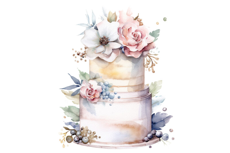 Wedding Cake Watercolor Sublimation