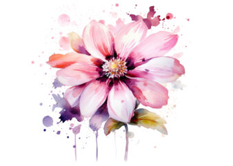 watercolor flower t shirt design for sale