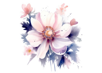 watercolor flower t shirt design for sale