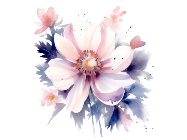 Watercolor flower t shirt design for sale