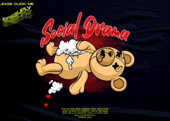 Social drama urban streetwear t-shirt design png ready to print and silkscreen printing