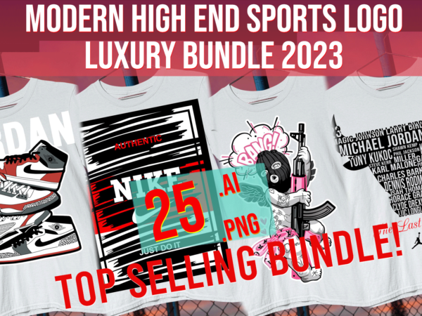Modern high end sports logo luxary bundle 2023 t shirt designs for sale