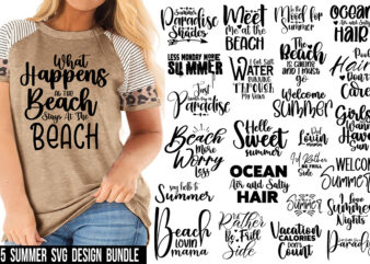 Summer SVG Bundle, Beach Svg Bundle t shirt template vector