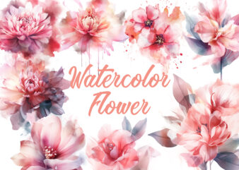 watercolor flower t shirt design for sale