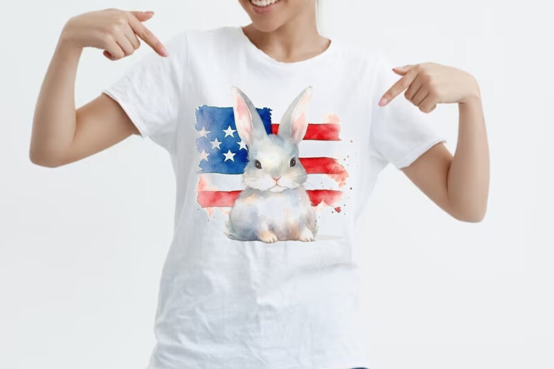cute bunny, watercolor, minimalist for t shirt design
