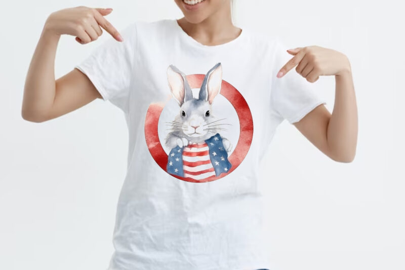 cute bunny, watercolor, minimalist for t shirt design