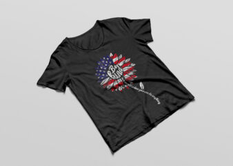 4th Of July Be Kind Sunflower Red White And Blue T-Shirt Design png