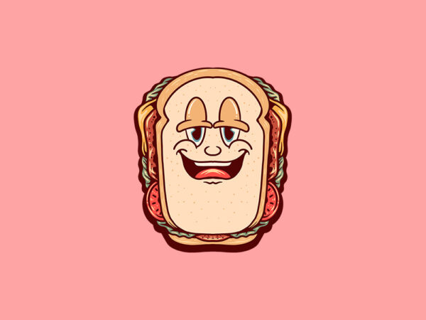 Yummy sandwich t shirt design template