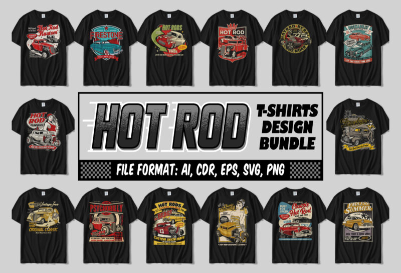 HOT ROD T-shirts Design Bundle