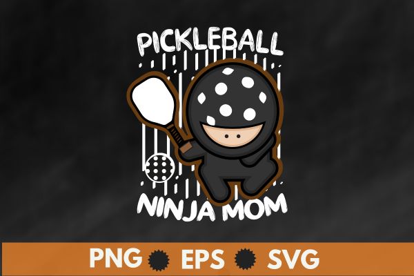 Pickleball ninja mom t shirt, funny pickleball sports, pickleball lover girl saying t shirt design vector,