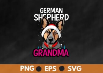 german shepherd christmas day t shirt svg, german shepherd wear santa hat, german shepherd, santa hat, christmas, dog lover,