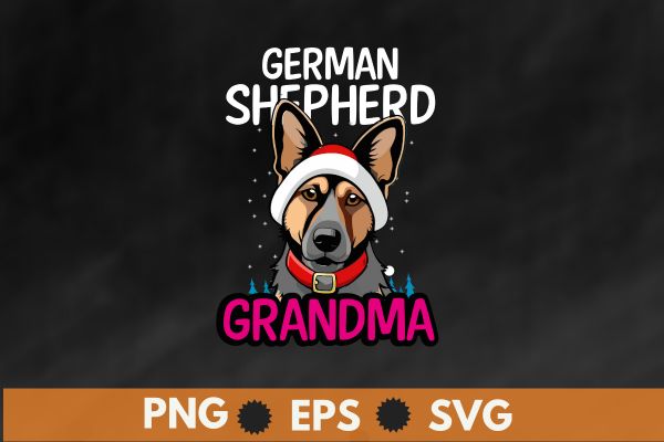 German shepherd christmas day t shirt svg, german shepherd wear santa hat, german shepherd, santa hat, christmas, dog lover,