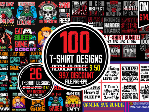 Gaming t-shirt bundle,100 t-shirt designs,on sell design,big sell design,game over t-shirt design,are we done yet, i paused my game to be here t-shirt design,2021 t shirt design, 9 shirt, amazon