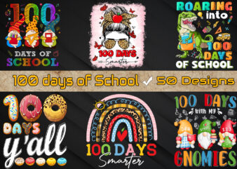 100 Days of School T-shirt Bundle Designs 1