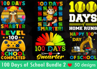 Bundle 100 days of school designs for sale - 50 designs