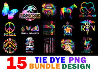 15 Tie dye Shirt Designs Bundle For Commercial Use, Tie dye T-shirt, Tie dye png file, Tie dye digital file, Tie dye gift, Tie dye download, Tie dye design
