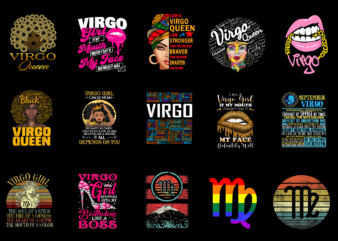 15 Virgo Shirt Designs Bundle For Commercial Use Part 3, Virgo T-shirt, Virgo png file, Virgo digital file, Virgo gift, Virgo download, Virgo design