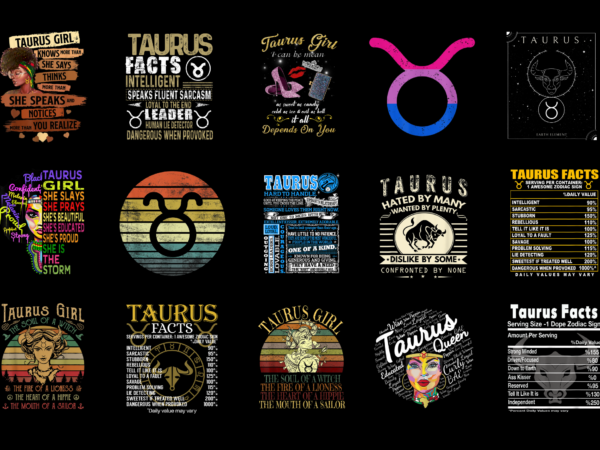 15 taurus shirt designs bundle for commercial use part 3, taurus t-shirt, taurus png file, taurus digital file, taurus gift, taurus download, taurus design