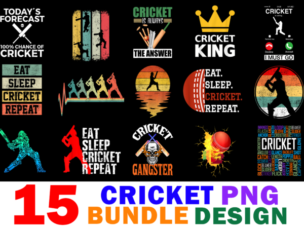 15 cricket shirt designs bundle for commercial use part 2, cricket t-shirt, cricket png file, cricket digital file, cricket gift, cricket download, cricket design