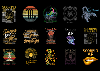 15 Scorpio Shirt Designs Bundle For Commercial Use Part 3, Scorpio T-shirt, Scorpio png file, Scorpio digital file, Scorpio gift, Scorpio download, Scorpio design