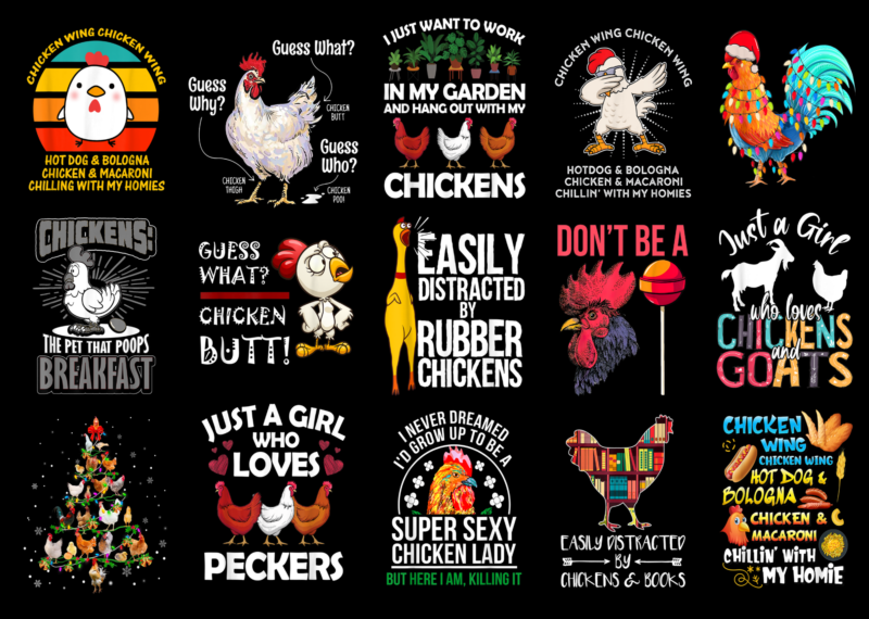 15 Chicken Shirt Designs Bundle For Commercial Use Part 3, Chicken T-shirt, Chicken png file, Chicken digital file, Chicken gift, Chicken download, Chicken design