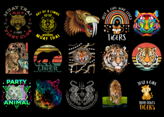 15 Tiger Shirt Designs Bundle For Commercial Use Part 3, Tiger T-shirt, Tiger png file, Tiger digital file, Tiger gift, Tiger download, Tiger design