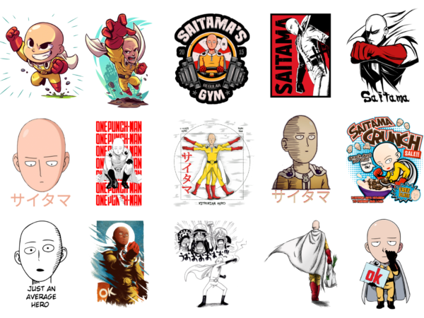 15 saitama shirt designs bundle for commercial use part 2, saitama t-shirt, saitama png file, saitama digital file, saitama gift, saitama download, saitama design