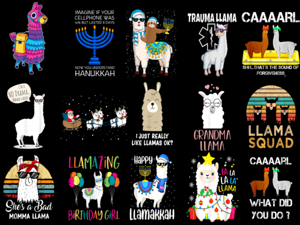 15 llama shirt designs bundle for commercial use part 3, llama t-shirt, llama png file, llama digital file, llama gift, llama download, llama design