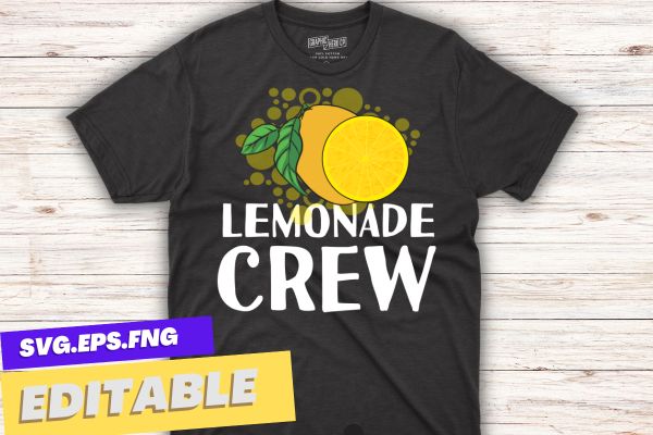 lemonade crew T-Shirt design vector, Lemonade Stand Boss gifts, Lemonade loves, drinking, lemonade, Lemon Juice,