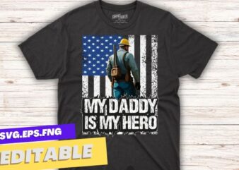 My dad is my hero funny usa flag lineman dad t shirt design vector svg, Dads Funny Electrical Lineman, electric lineman, american lineman, power lineman, lineman dad