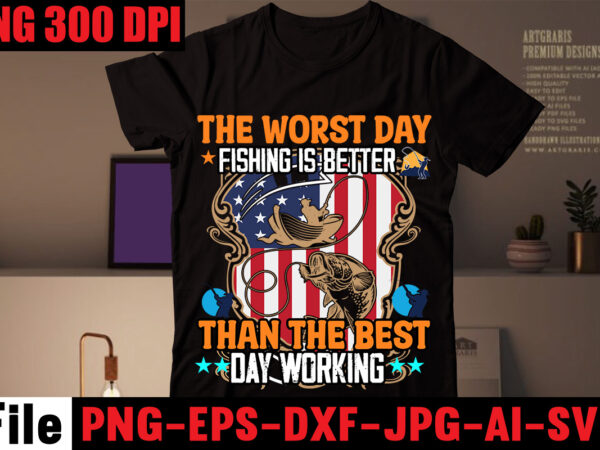 The worst day fishing is better than the best day working t-shirt design,education is important but fishing is importanter t-shirt design,fishing t-shirt design bundle,fishing retro vintage,fishing,bass fishing,fishing videos,florida fishing,fishing video,catch