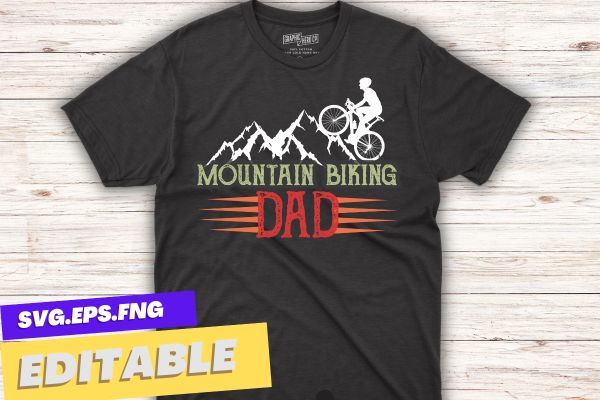 mountain biking dad t shirt design