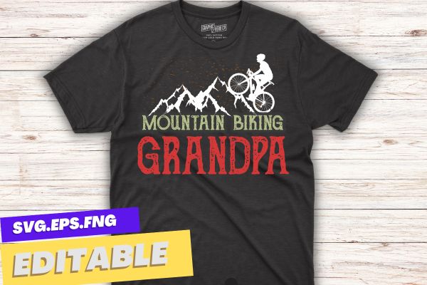 mountain biking grandpa t shirt design Retro MTB T-Shirt design vector, Mountain Biking grandpa, Retro, MTB, T-Shirt design