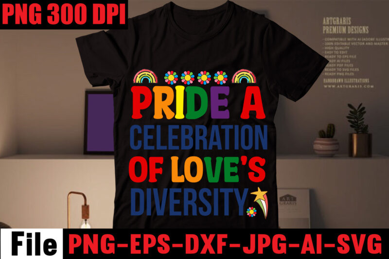 Pride A Celebration Of Love's Diversity T-shirt Design,Celebrate Love Honor Individuality T-shirt Design,Gay Pride Loading T-shirt Design,Beautiful Like A Rainbow T-shirt Design,teacher rainbow png SVG, teacher png svg,SVGs,quotes-and-sayings,food-drink,print-cut,mini-bundles,on-sale rainbow png