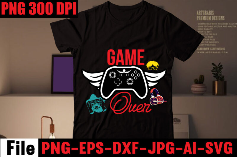 Game Over T-shirt Design,Are We Done Yet, I Paused My Game To Be Here T-shirt Design,2021 t shirt design, 9 shirt, amazon t shirt design, among us game shirt, Baseball