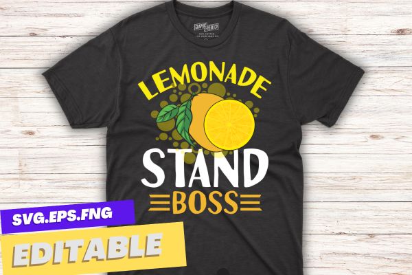 Lemonade Stand Boss gifts loves drinking lemonade Lemon Juice Gift T-Shirt design vector, Lemonade Stand Boss gifts, Lemonade loves, drinking, lemonade, Lemon Juice,
